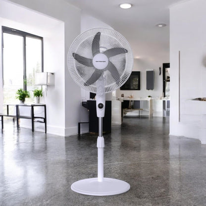 Abanico de Pedestal Premier de 16" Con Panel Solar / Negro