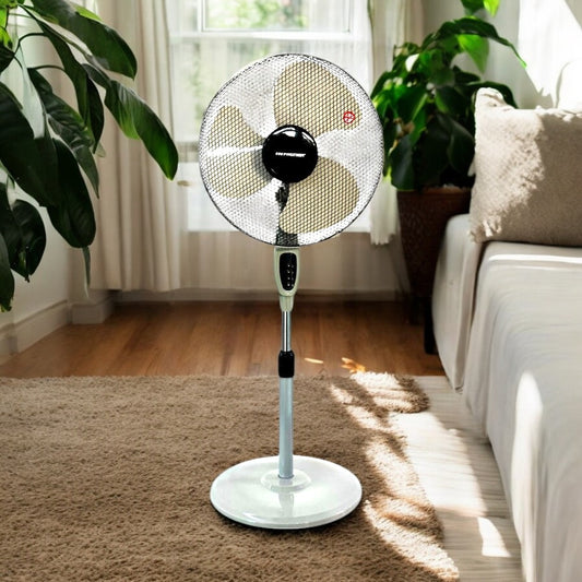 Abanico de Pedestal Premier 16" / 3 Aspas / Gris Claro