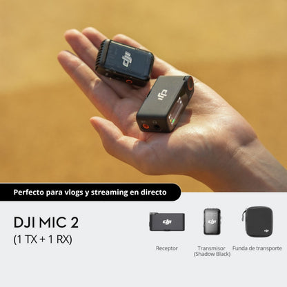 Microfono DJI Mic 2 (1 TX + 1 RX) / 250m de Alcance