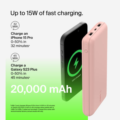 Batería Portátil Belkin Power Bank 20K / Usb-Ax2 / 15W / Rosa