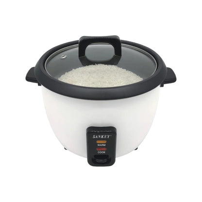 Olla Arrocera Sankey / Blanca / Tapa de Vidrio / 6 Tazas
