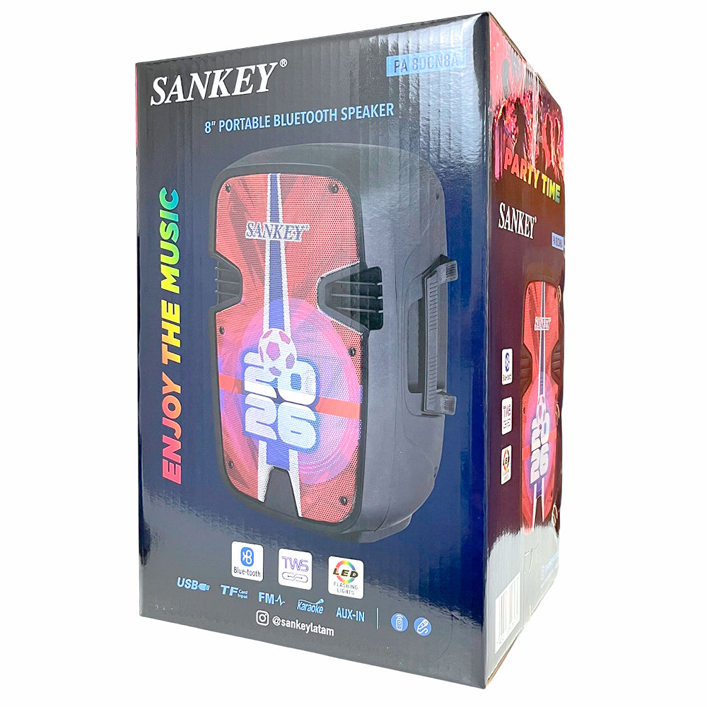 Bocina Portátil Sankey de 8" / Bluetooth / TWS – 10W
