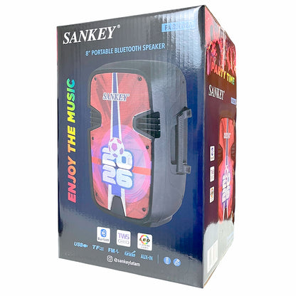 Bocina Portátil Sankey de 8" / Bluetooth / TWS – 10W