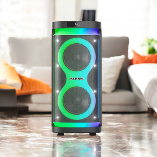 Bocina Aiwa Doble 2x" / 800W PMPO / 80RMS/ Luces LED Multicolor - AWPOH5D