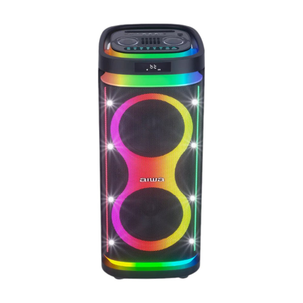 Bocina Aiwa Doble 2x10" / 1000W PMPO / Luces LED Multicolor - AWPOH6D