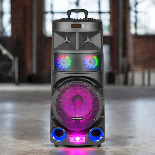 Bocina Recargable Premier 12" / 48000W / Con Ruedas