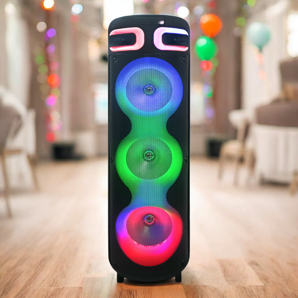 Bocina Recargable Premier 8Plg X3 / FM/Micrófono / 40000 W