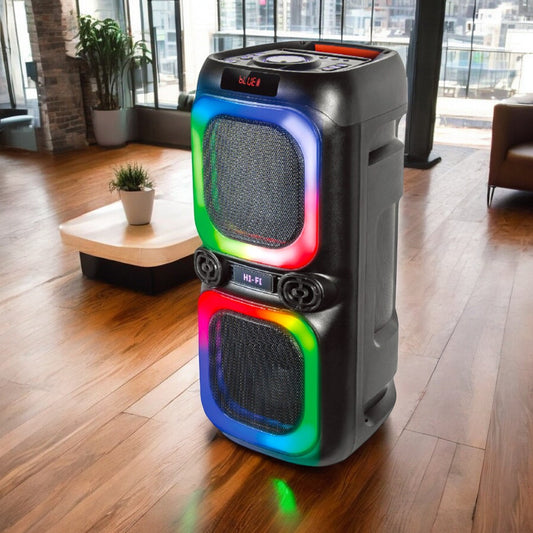 Bocina Portátil Sankey 8"x2 / 40W / Bluetooth / Karaoke / FM