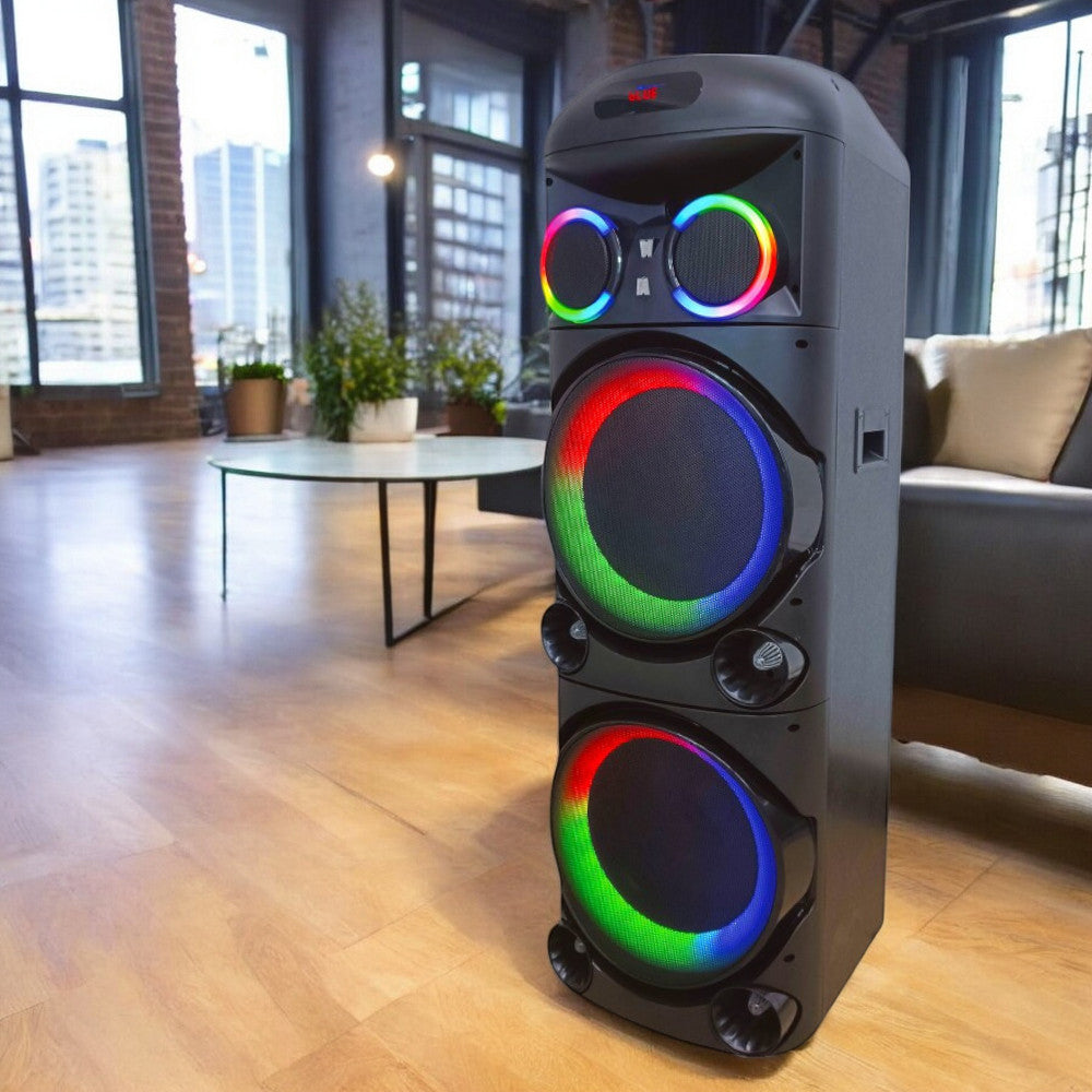 Bocina Sankey 2x12" / 100W / Luz LED / Karaoke / Bluetooth