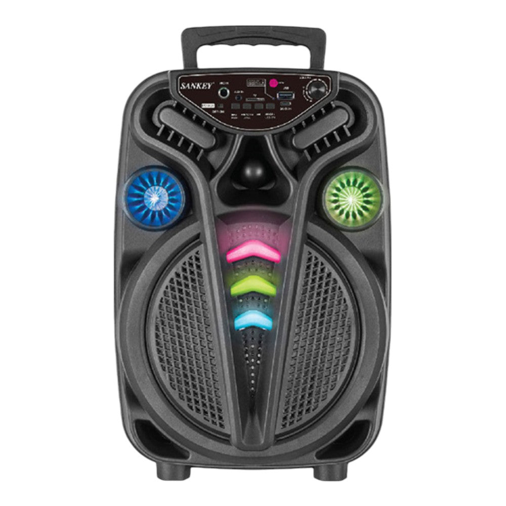Bocina Portátil Sankey PA-8DCC001A 8” / Bluetooth / Karaoke / Luces LED / USB / Micrófono Incluido