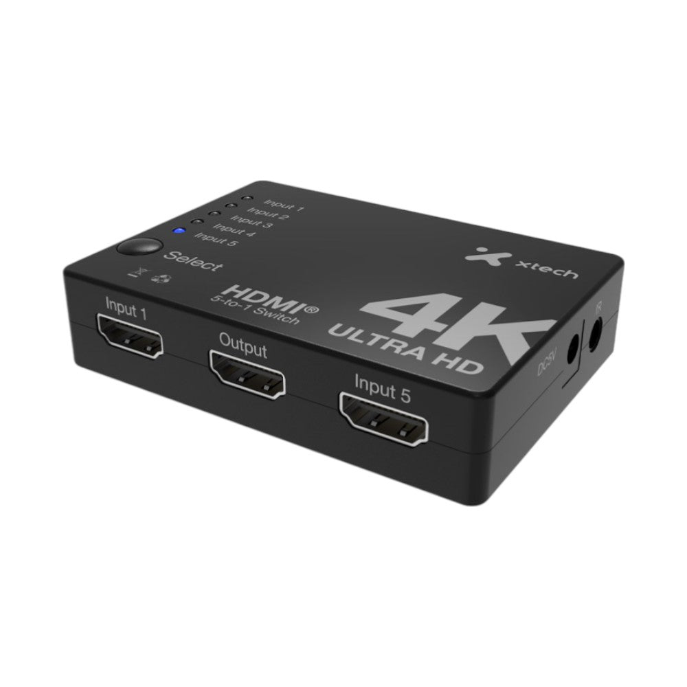 Switch HDMI Xtech de 5 Puertos