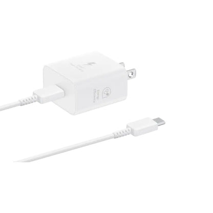 Adaptador Samsung USB 25W con cable / Carga rápida / Blanco