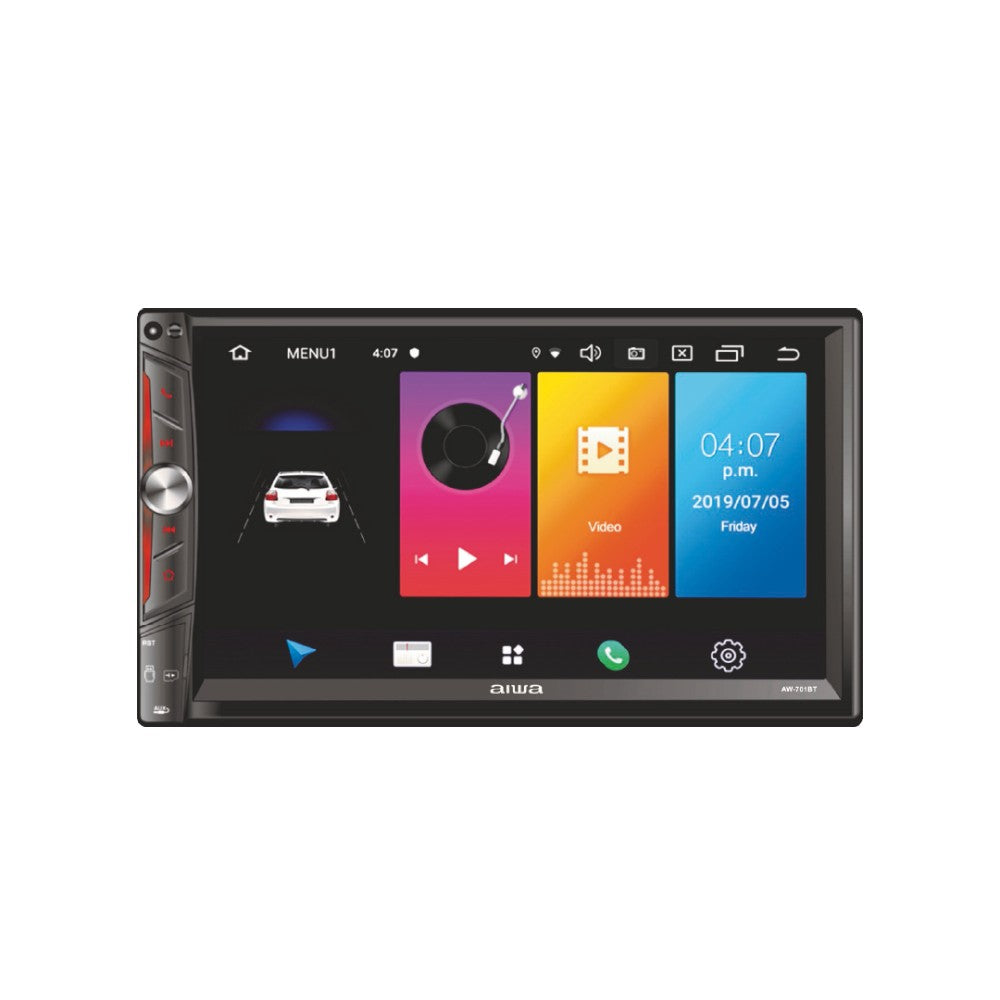 Reproductor Multimedia Aiwa 7" Para Carro | Negro | AW-701BT