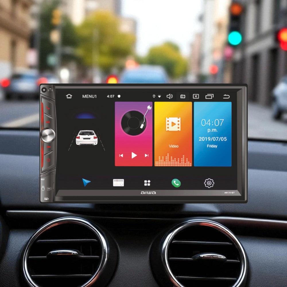 Reproductor Multimedia Aiwa 7" Para Carro | Negro | AW-701BT