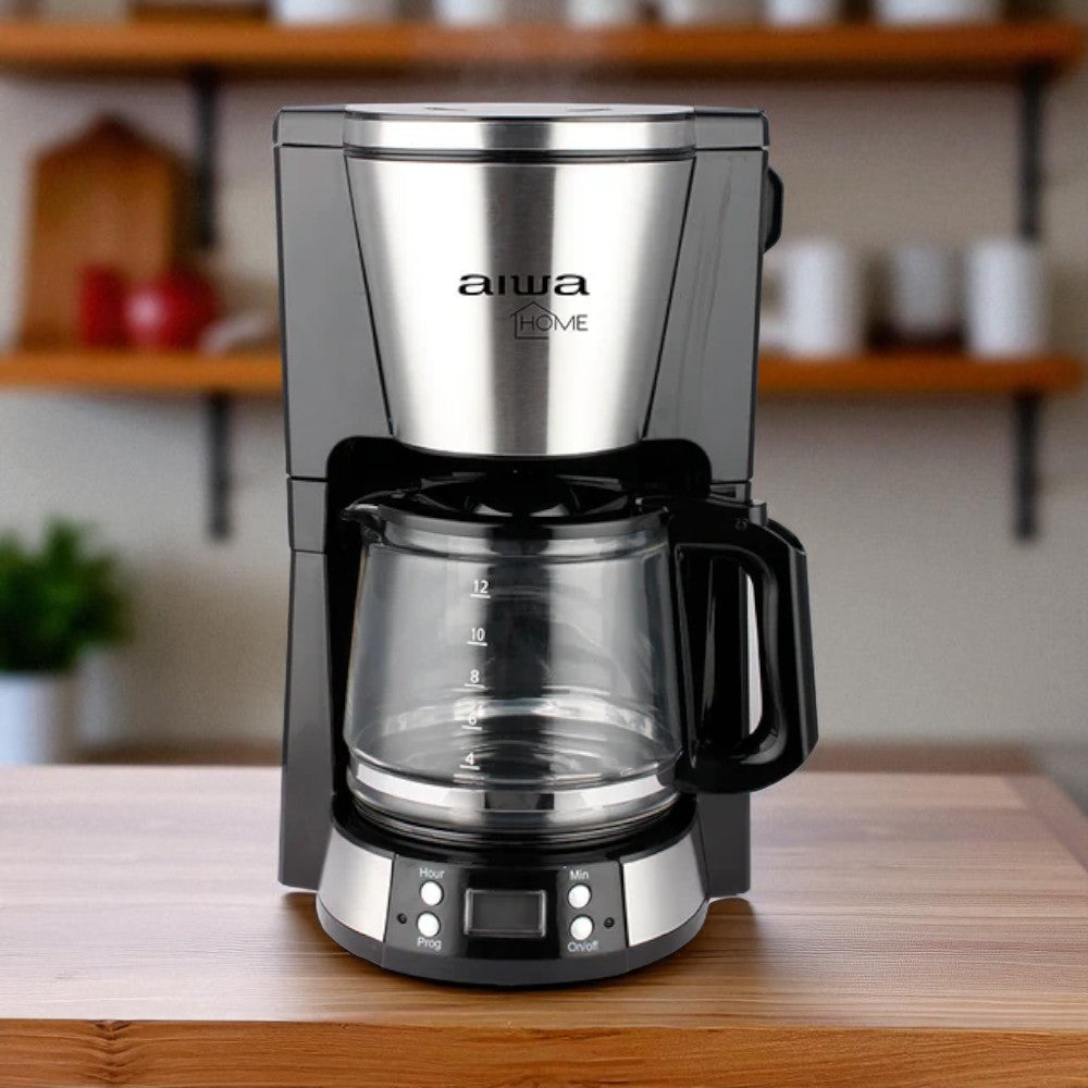 Cafetera Aiwa Jarra de Vidrio 12 Tazas | Negro