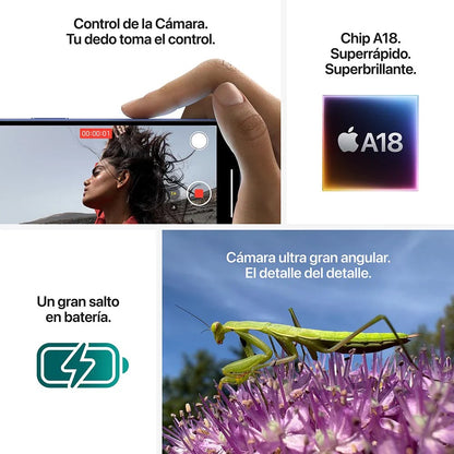 iPhone 16 de 256GB / Sim Físico / Ultramarino