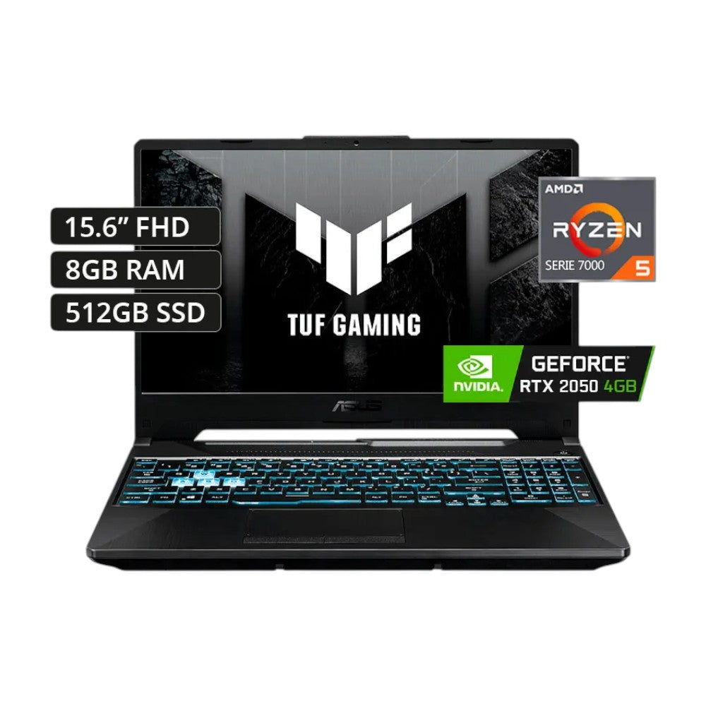 ASUS TUF A15 con Ryzen 5, RTX 2050, 8GB RAM y SSD 512GB con Pantalla 15.6” FHD. En Titán Panamá.