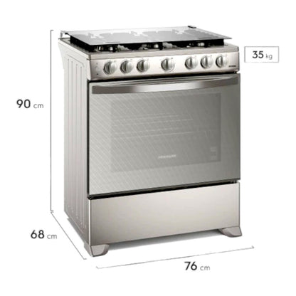 Estufa a Gas Frigidaire 30” / 6 Quemadores / Acero Inoxidable