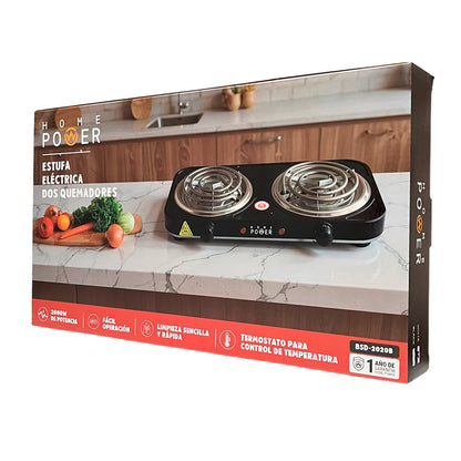 Estufa Eléctrica de Mesa Home Power / 2 Quemadores / Surtida