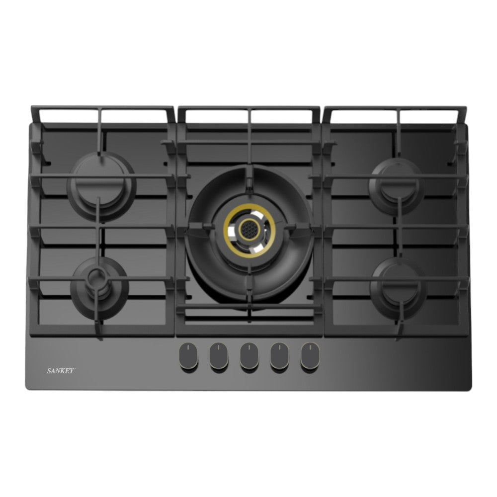 Estufa Empotrable Sankey de 30" / 5 Quemadores / Vidrio Negro