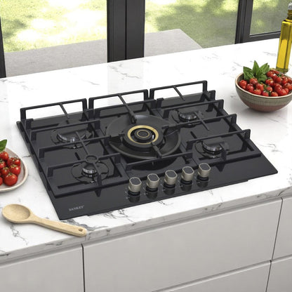 Estufa Empotrable Sankey de 30" / 5 Quemadores / Vidrio Negro