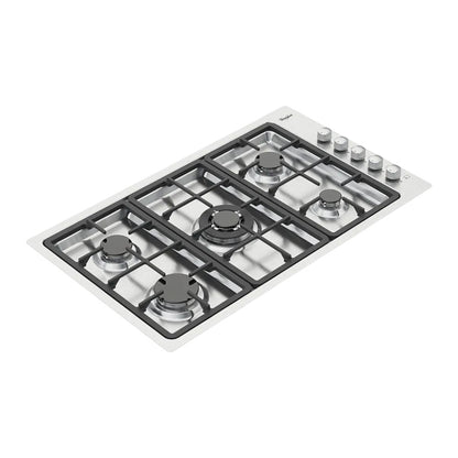 Estufa empotrable Whirlpool 36 pulg a gas, 5 quemadores, encendido eléctrico, acero inoxidable, diseño moderno. En Titán Panamá.