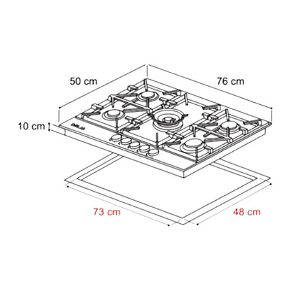 Estufa A Gas Drija / 5 Quemadores / Acero Inoxidable