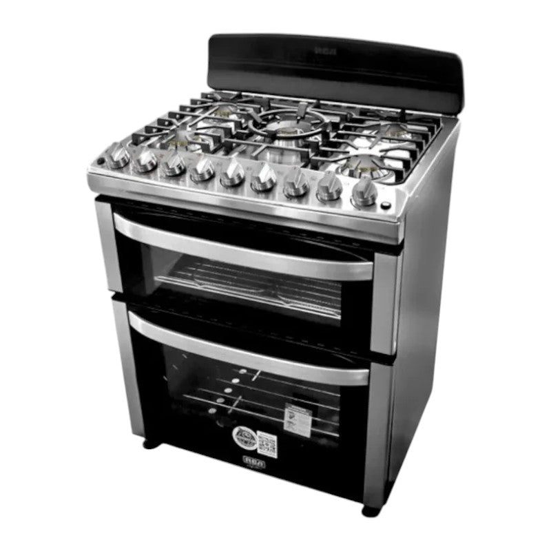 Estufa A Gas RCA de 30" / 5 Quemadores / Doble Horno / Acero Inoxidable