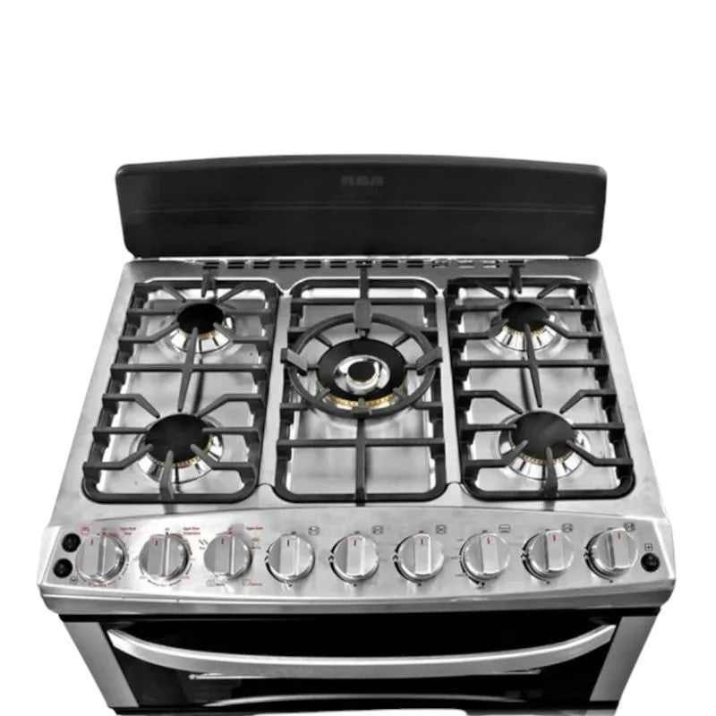 Estufa A Gas RCA de 30" / 5 Quemadores / Doble Horno / Acero Inoxidable