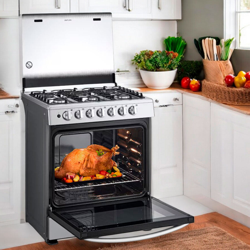 Estufa A Gas Lg 30" / 6 Quemadores / Acero Inoxidable