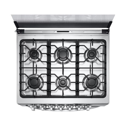 Estufa A Gas Lg 30" / 6 Quemadores / Acero Inoxidable