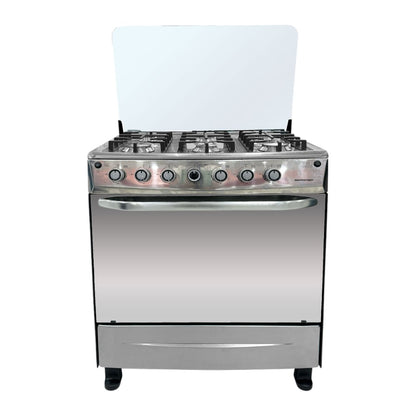 Estufa A Gas 30" / 6 Quemadores / Horno de Gas / Negro