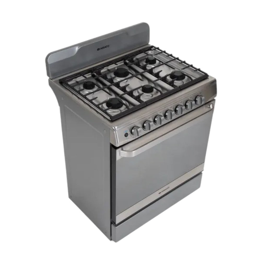 Estufa a Gas Nisato 6 Quemadores 30” /Acero Inoxidable con Air Fryer