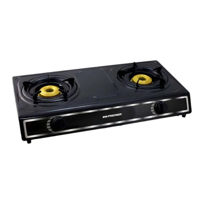 Estufa a Gas Premier / Acero Inoxidable / 2 Quemadores / Negra