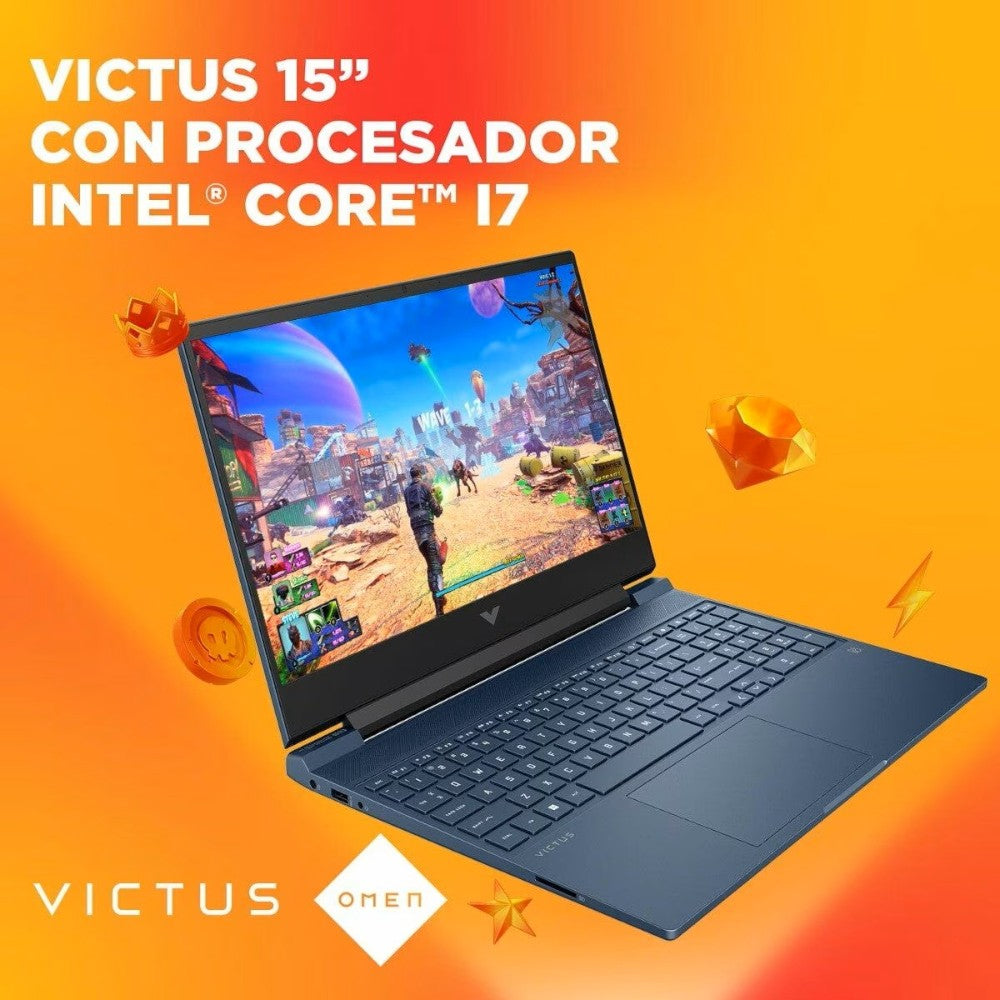 Laptop HP Victus 15-fa1097la | Intel® Core™ i7 | 16GB RAM | RTX 4050 | SSD 1TB | 15.6” FHD | Azul intenso