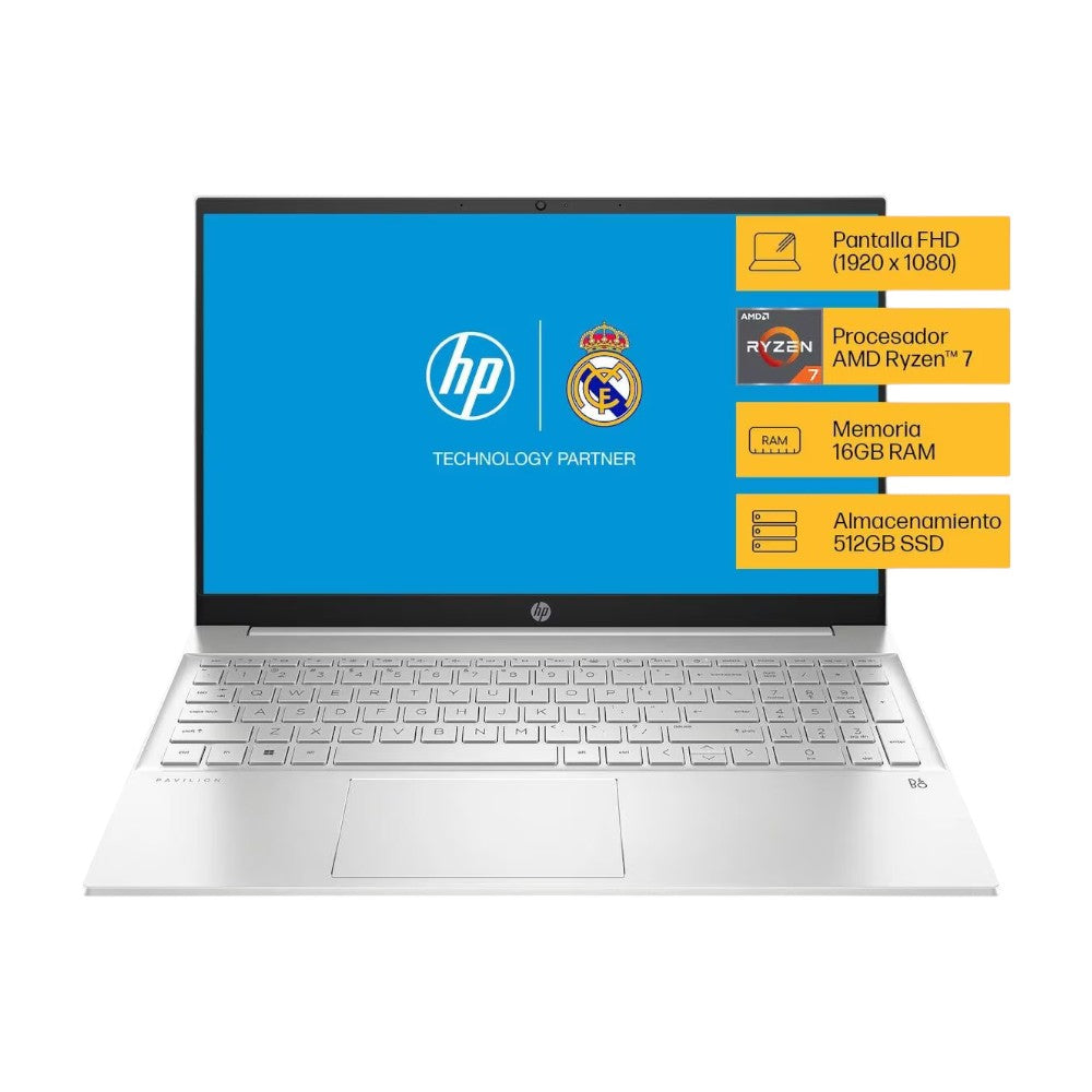 Laptop HP Pavilion 15-eh3002la, Windows 11, 15.6", AMD Ryzen™ 7, 16GB RAM, 512GB SSD, FHD