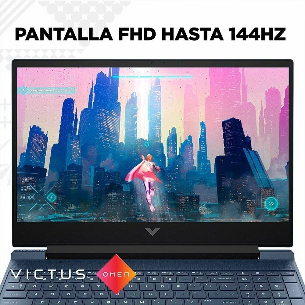 Laptop HP VICTUS Gaming 15-fa0022la, Windows 11, 15.6", Intel® Core™ i5, 16GB RAM, 512GB SSD, NVIDIA® GeForce RTX™ 3050, FHD