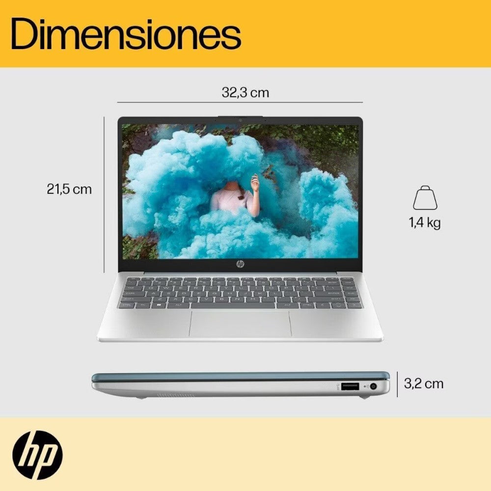 Laptop HP 14-em0017la, Windows 11, 14", AMD Ryzen™ 5, 8GB RAM, 512GB SSD, FHD, OFF 365