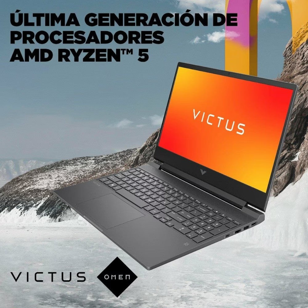 Laptop Victus Gaming 15-fb2026la, Windows 11, 15.6", AMD Ryzen™ 5, 8GB RAM, 512GB SSD, NVIDIA® GeForce RTX™ 2050, FHD, Mica Silver