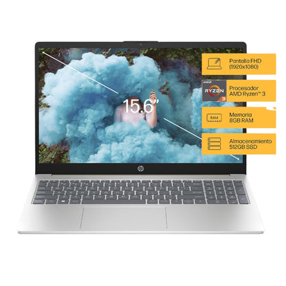 Laptop Hp 15.6" / 15-Fc0043La / R3-7320U / 512Gb SSD / Gris/Dorado