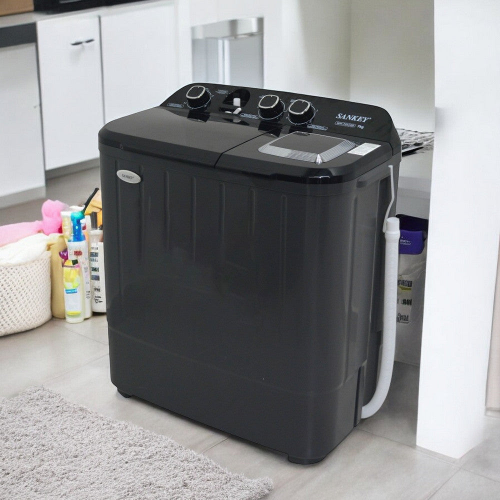 Lavadora Semi-Automática Sankey 7Kg / Negra / Doble Tina