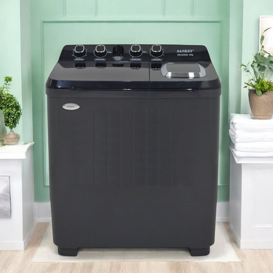 Lavadora Semi-Automática Sankey de 12 KG / Doble Tina / Negro
