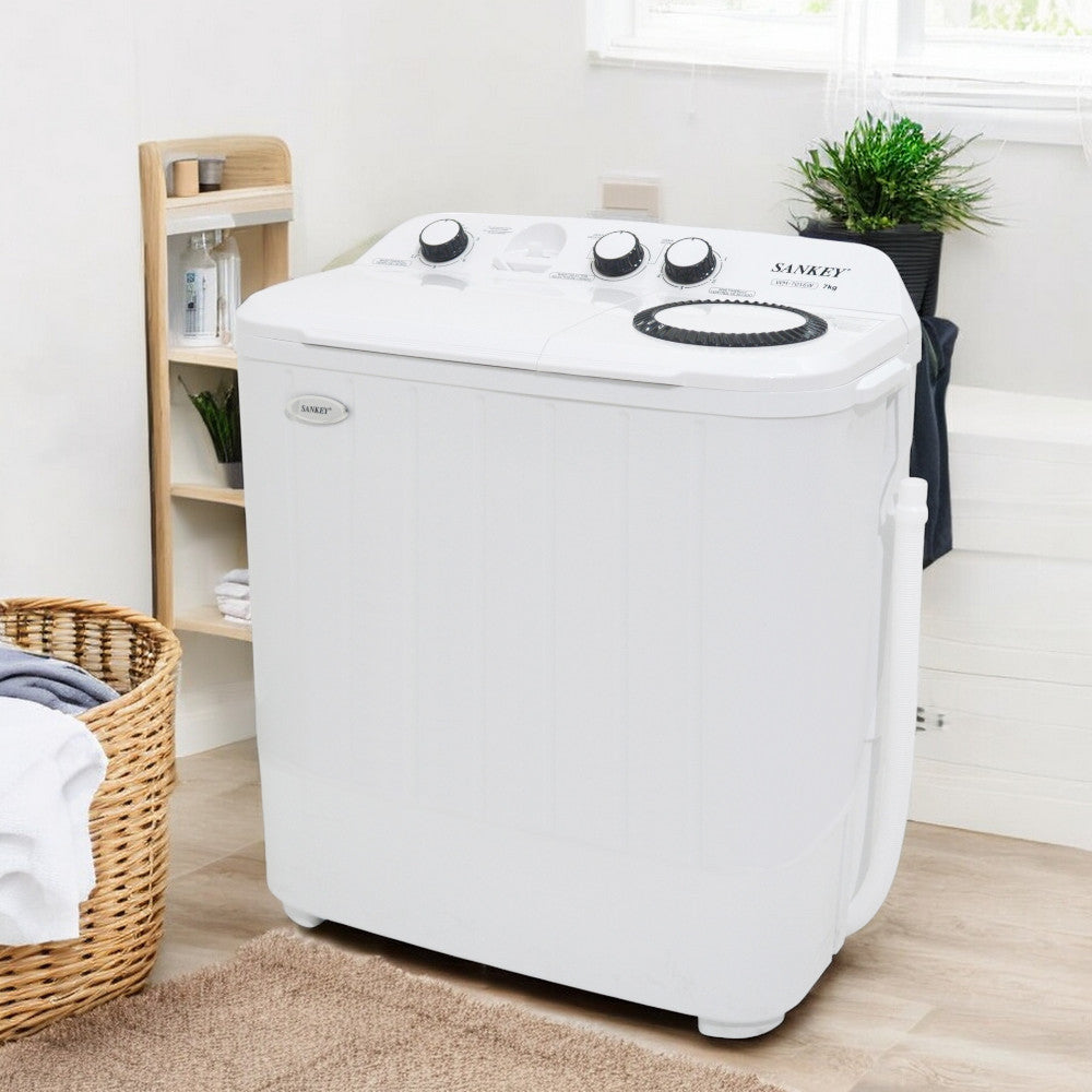Lavadora Semi-Automatica Sankey 7Kg / Doble Tina / Blanca