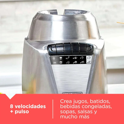 Licuadora Black&Decker 8 Velocidades / Jarra de Vidrio / Acero Inoxidable