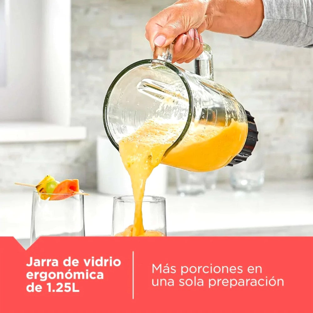 Licuadora Black&Decker 8 Velocidades / Jarra de Vidrio / Acero Inoxidable