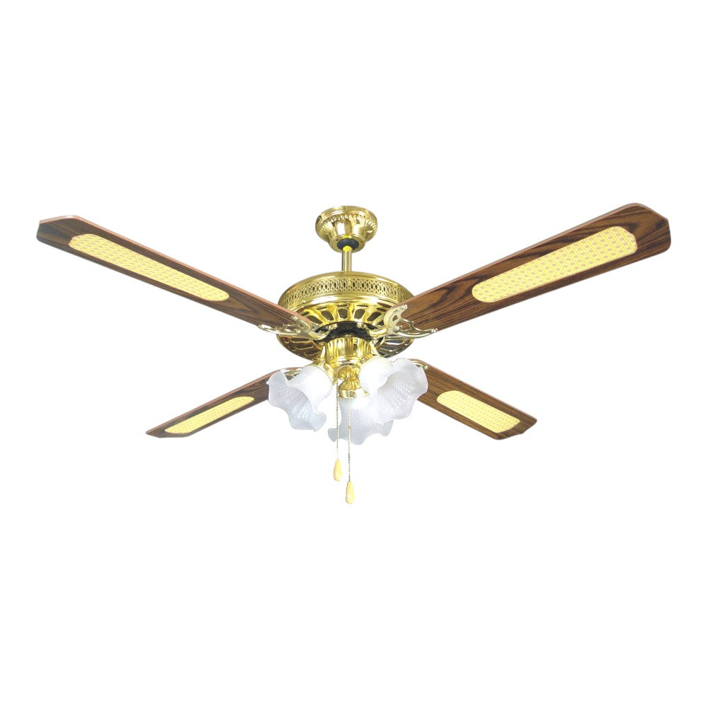 Abanico de Techo Con Lampara Premier 52” Latón Pulido