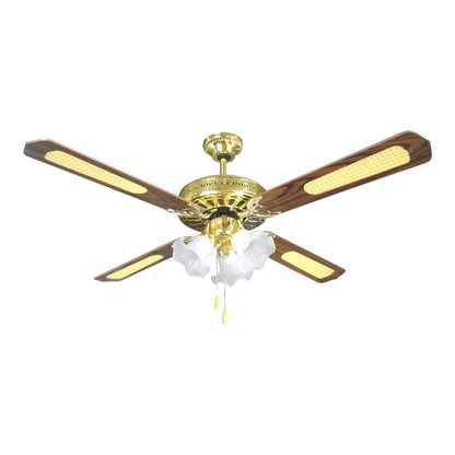 Abanico de Techo Con Lampara Premier 52” Latón Pulido