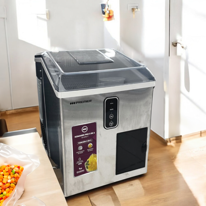 Fabricador de Hielo Premier 15kgs / Con Raspadora / Acero Innoxidable