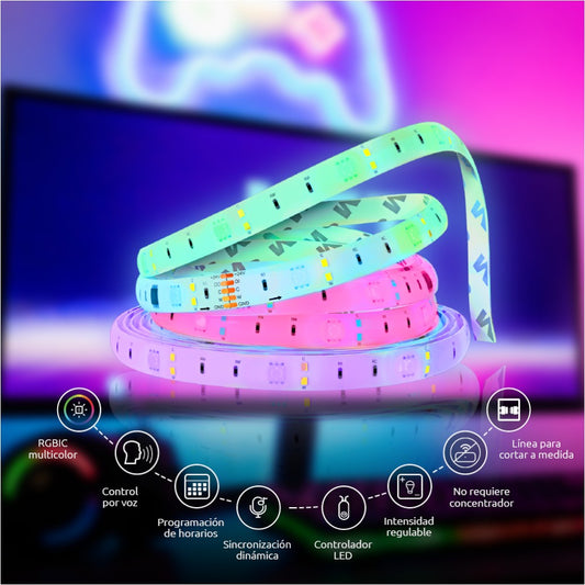 Tira de Luz Led Inteligente Nexxt Solutions Wi-Fi / RGBIC de 5m