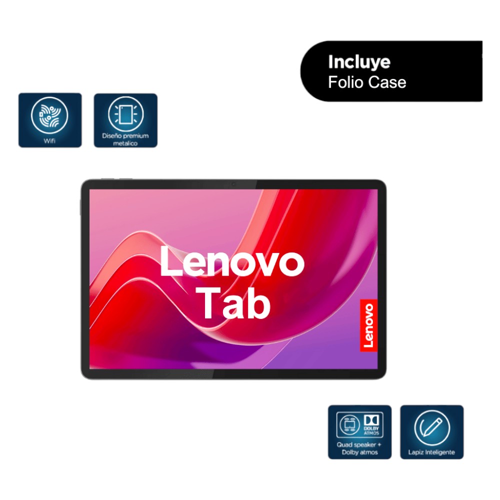 Lenovo Tab, 10.1", MediaTek Helio G85, 4GB RAM, 128GB,  Android 14 + Funda Protectora